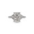 9ct Emerald Cut Center with 1.1ct Trillion Cut stones on the sides. Center stone size: 12x8.5mm 17161T-CZ-14K
