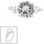 2.5 Round Cut Center with 1ct Pear-Shape cut stones on the sides. Center stone size: 9mm 17394-4-CZ-14K