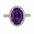 Oval Amethyst Micropave Halo Ring (4.75 TCW)
