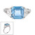 3.5ct Asscher cut Center  with Trillions on the sides. F117-AQUA-CZ-14K