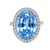 Aquamarine Halo Oval Ring