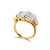 5ct Radiant Cut stones in the center with 4 Baguette Cut stones (.75ct) on the sides. Each stone size: 9x7mm F258-CZ-14K