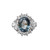 Aquamarine Oval and Pear Detail Halo Ring (3.5 Carat Center Stone)