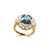 Aquamarine Oval and Pear Detail Halo Ring (3.5 Carat Center Stone)
