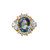 Aquamarine Oval and Pear Detail Halo Ring (3.5 Carat Center Stone)