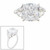 4ct Cushion Cut Center with 2 Half Moon Cut Stones of 1 TCW on the sides. F369-CZ-14K