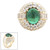 6.5ct Oval Cabochon Center with 12 Baguette cut stones (1.9ct) down each side  surrounded by 78 Round Cut stones (4.2ct)