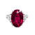 Oval Ruby with Trillion Sides Three Stone Ring (10 TCW)