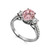 3 STONE OVAL W/ MIRCO-PAVE SHANK F698-PINK-CZ-14K