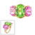 Pink and Peridot Three Stone Ring (18 TCW)