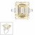 22CT Canary Emerald cut with tapered baguettes