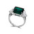 Asscher Cut Emerald With Trillion Side Stones