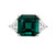 Asscher Cut Emerald With Trillion Side Stones