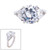 5ct Round Cut Center with 1.1ct Trillion Cut stones on the sides. Center stone size: 11mm T13437-10-CZ-14K