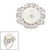12mm Pearl Center surrounded by 18 Round Cut stones of 2.75ct  and 10 Baguette cut stones of .8ct down the sides. 17500P-PL-CZ