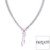 NECKLACE DBL ROW RDS /HANG DROP CONN W/RDS - N86/PK/CZ
