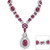 NECKLACE OVAL CAB RUB SURR BY CZ W/LG DROP - N106/RUB/CZ