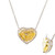 Canary Heart and Micropave Necklace (19.5 TCW)