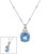 Extra Large Aqua Cushion Pendant in Pave Setting on DBY Chain