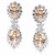 EARRING 2 CAB CTR SURR BY RDS CLUST CONN  BY 4 MARQ - F240E/COF/CZ