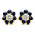 Sapphire Flower Button Stud Earrings (5.15 TCW)
