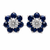 Sapphire Flower Button Stud Earrings (5.15 TCW)