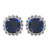 XL Sapphire Button Earrings with Halo (52 TCW)