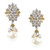 EARRING 3PS W/RDS TOP W/PL DROP 2PS &RD  - T13281D50/CZ/PL