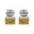 Canary Oval and Clear Emerald-Cut Double Stud (21 TCW) Canary Oval and Clear Emerald-Cut Double Stud (21 TCW)