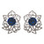 4CT SAPPHIRE CENTER IN DELICATE FLOWER EARRING - EF977/SAP/CZ