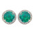 Round Emerald Halo Stud Earrings (6 TCW)