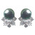 EARRING 12mm prl. w/rds. & ps bot. cluster - F136T/PRL/CZ