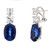 Double Asscher with Sapphire Oval Drop Earrings (12 TCW) Double Asscher with Sapphire Oval Drop Earrings (12 TCW)