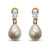 Tear-Drop Pearl Earrings with Pear and Round Stone Detail (3.5 TCW)