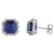 Square-Cut Sapphire Studs with Pave Halo Square-Cut Sapphire Studs with Pave Halo