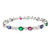 BEZEL SET OVAL BRACELET - BTOR/SAP/RUB/EM/CZ