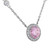 Round Pink and Micropave Pendant on a DBY Chain Round Pink and Micropave Pendant on a DBY Chain