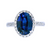 Oval Sapphire Micropave Halo Ring (4.75 TCW) Oval Sapphire Micropave Halo Ring (4.75 TCW)