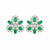 Cluster Earring with Emerald Cabochons