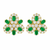 Cluster Earring with Emerald Cabochons