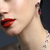 Elongated Ruby Pear Drop Earrings with Micro Pave Detail (13.9 TCW) Elongated Ruby Pear Drop Earrings with Micro Pave Detail (13.9 TCW)