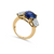 7 Carat Lab Created Cushion Cut Sapphire with 2 Carat Cushion Cut Sides