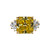11CT Canary Princess cut with 1.1TCW Round Sides - 17672LC/CAN/CZ