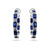 Alternating Sapphire Emerald-Cut and Colorless Round Hoop Earrings (6 TCW) Alternating Sapphire Emerald-Cut and Colorless Round Hoop Earrings (6 TCW)