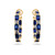 Alternating Sapphire Emerald-Cut and Colorless Round Hoop Earrings (6 TCW) Alternating Sapphire Emerald-Cut and Colorless Round Hoop Earrings (6 TCW)