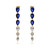 Graduated Sapphire and Clear Pear Drop Earrings