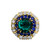 Large Round Emerald and Sapphire Cocktail Ring(20.5 TCW)