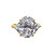 2.5ct  (11X9mm) Oval Cut Center with 2 Trillion Cut stones of 1.1ct on the sides.