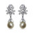 Cluster Earring with Pearl Drop