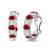 Ruby and Clear Oval Hoop Earrings (11 TCW)